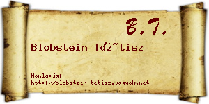 Blobstein Tétisz névjegykártya